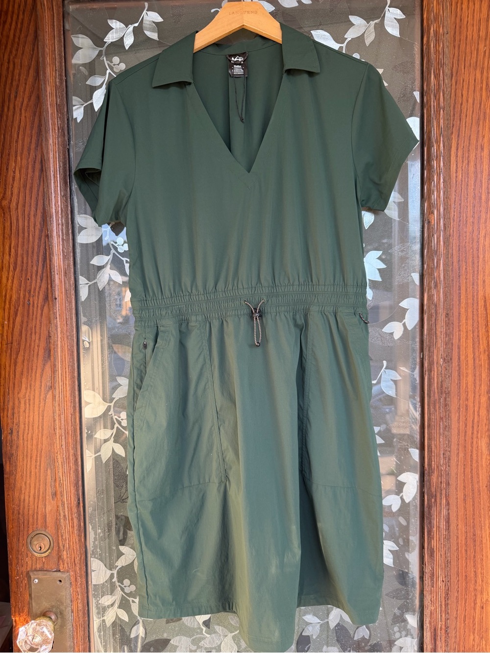 REI Trailmade Dress Women Medium Green Nylon Stretch Hiking Outdoors Gorpcore Ne